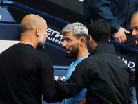 Salen chispas entre Guardiola y Agüero Salen chispas entre Guardiola y Agüero